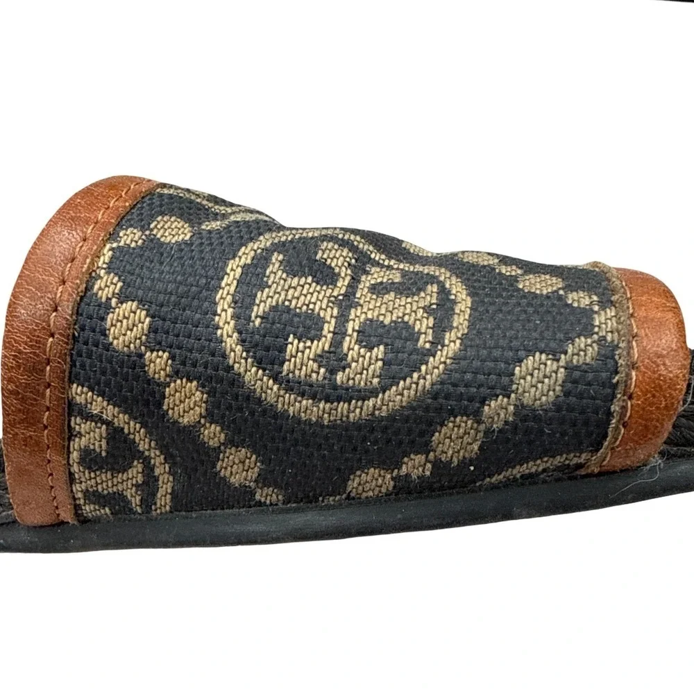 Tory Burch T Monogram‎ Espadrille Slides Size 6 Logo Sandals Navy Tan